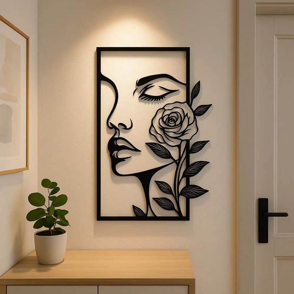 Black Metal Wall Art Decor - 1PC