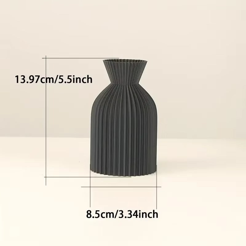 Elegant Black Plastic Vase - 4PC