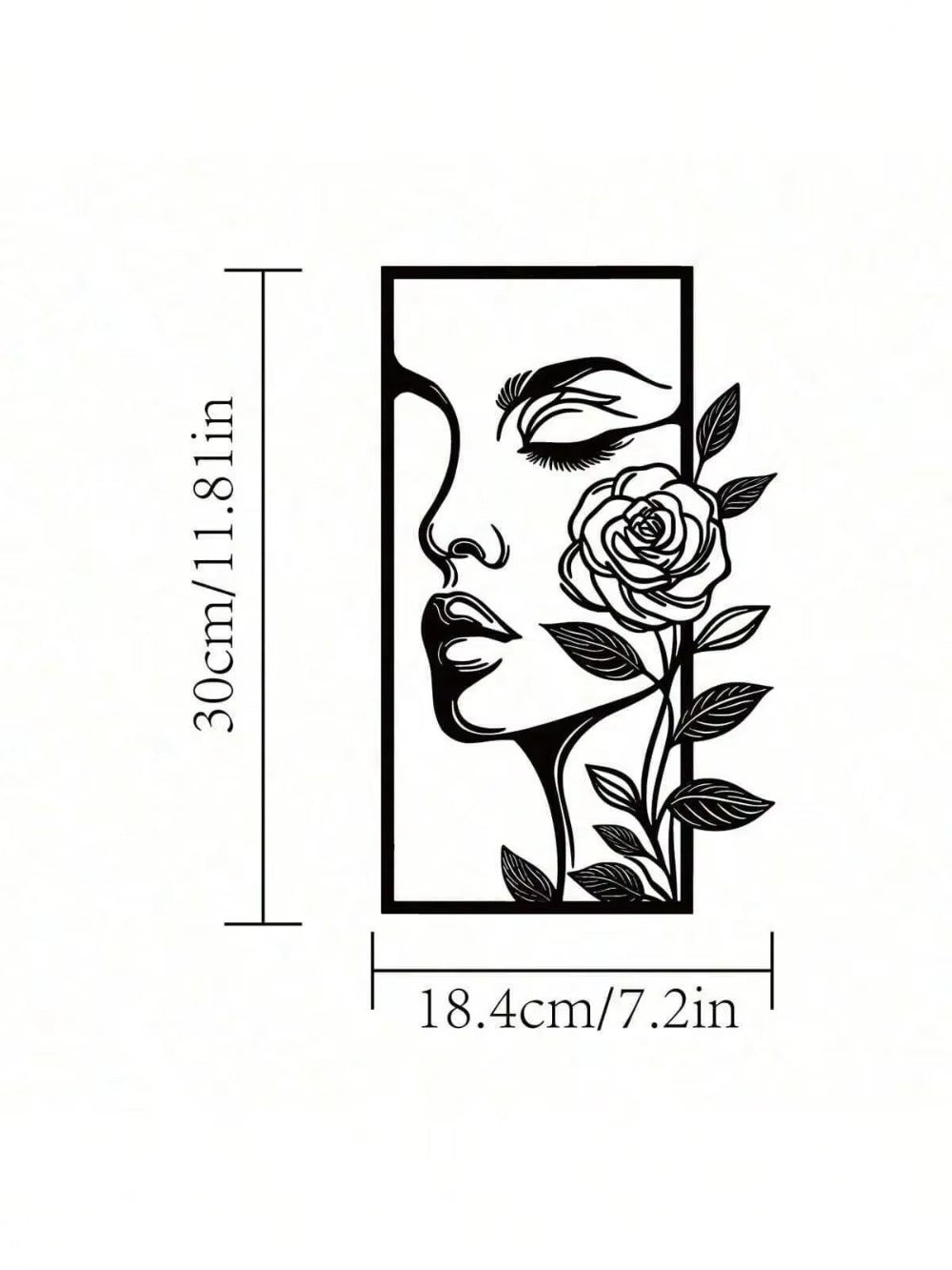 Black Metal Wall Art Decor - 1PC