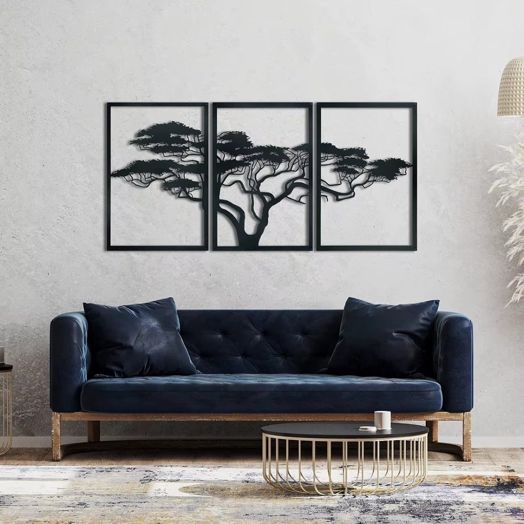 Black Metal Wall Art Decor - 3PC