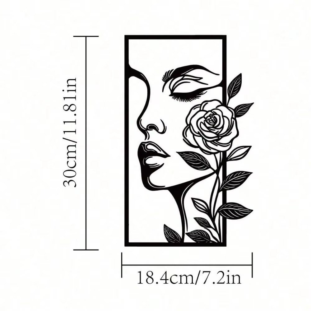 Black Metal Wall Art Decor - 1PC