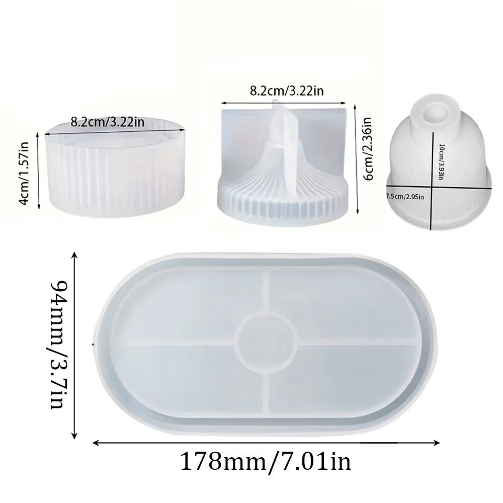 Silicone Molds Oval Tray Mold - 4PC