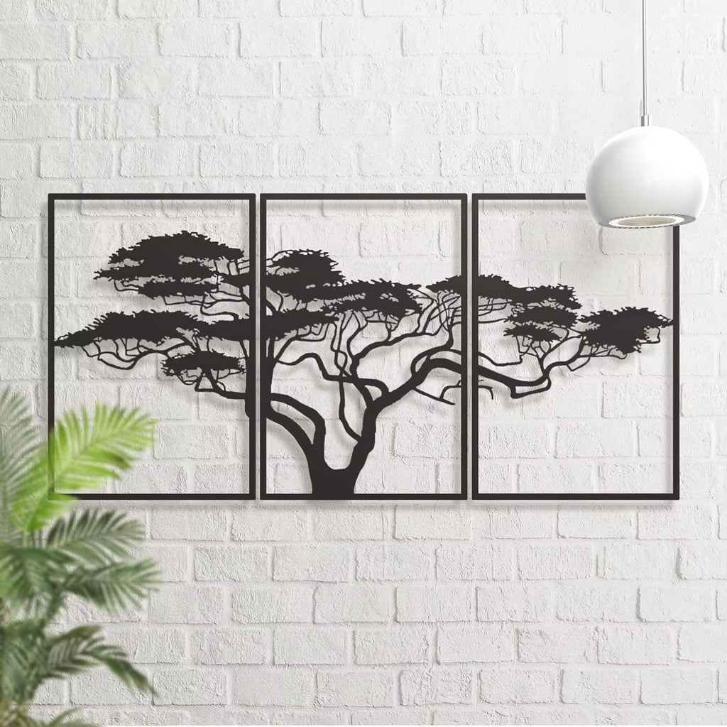 Black Metal Wall Art Decor - 3PC