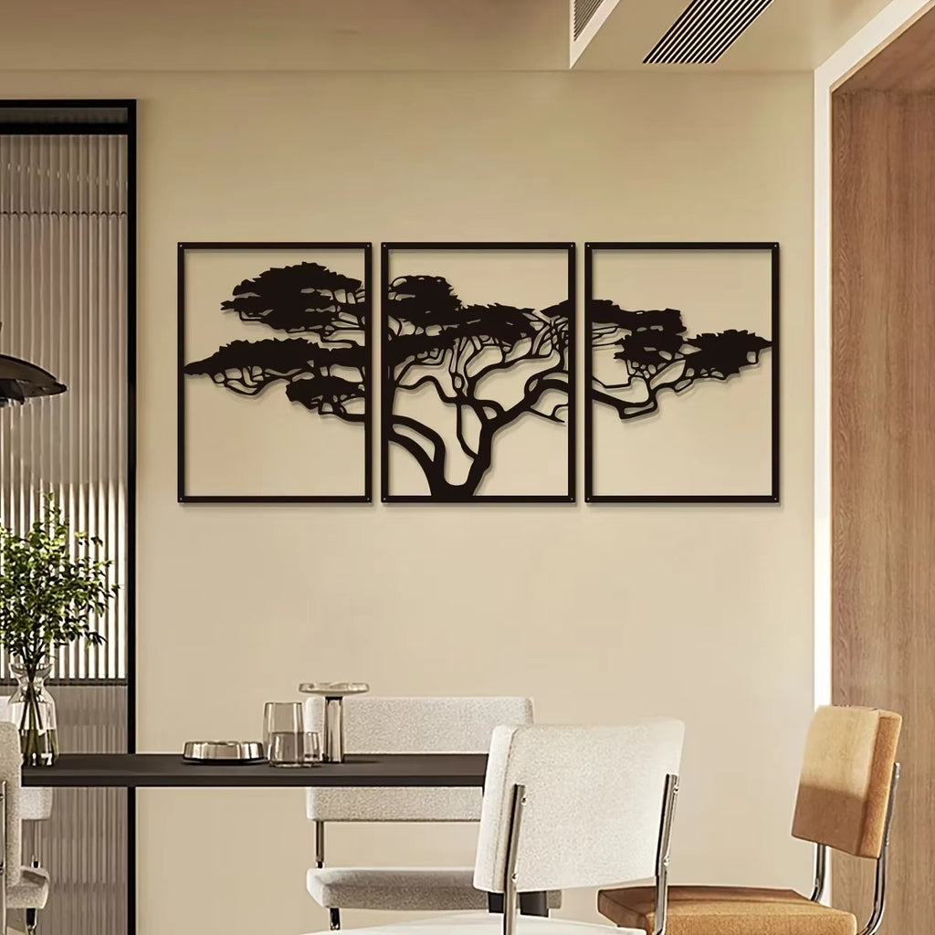 Black Metal Wall Art Decor - 3PC
