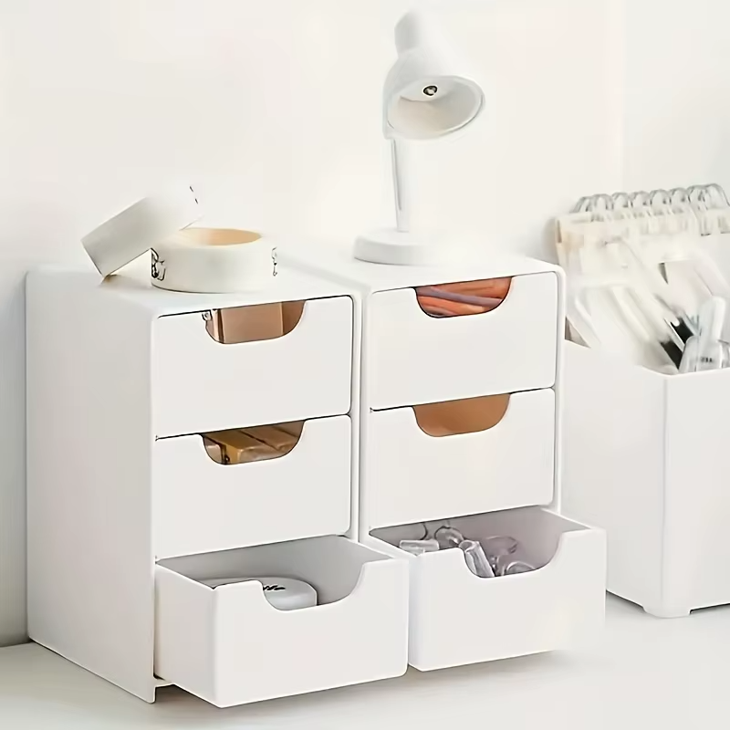Chic 3-Tier Desk Organizer with Drawers - 1PC