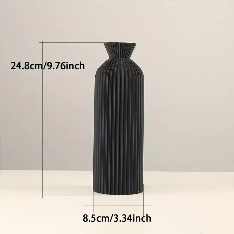 Elegant Black Plastic Vase - 4PC